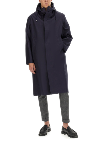Shop Mackintosh Wolfson Coat In Blu