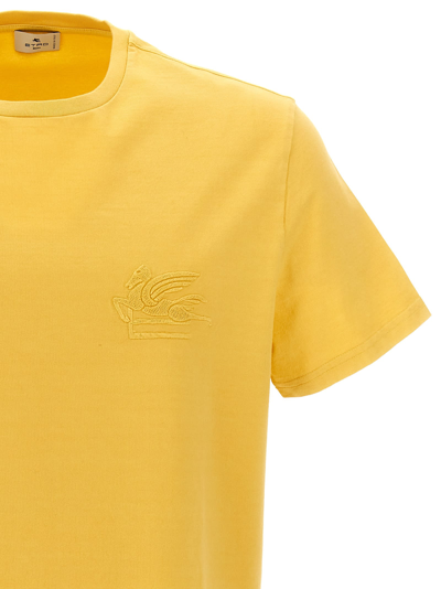 Shop Etro Logo T-shirt In Yellow