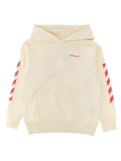 Shop Off-white Classic Arrow Tab Hoodie In White