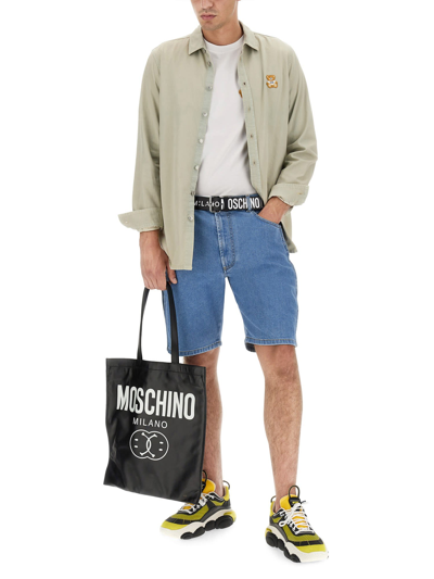 Shop Moschino Teddy Patch Shirt In Verde
