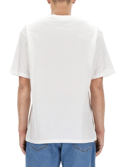 Shop Moschino T-shirt With Logo In Bianco