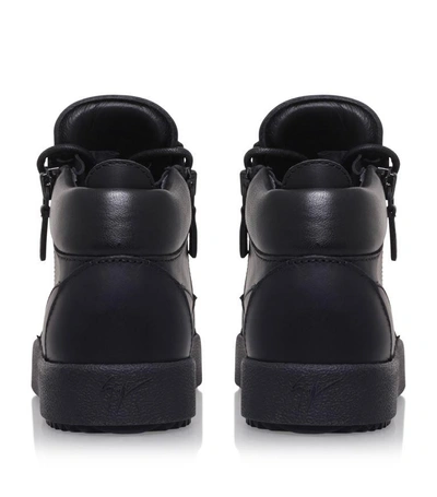 Shop Giuseppe Zanotti Leather Mid-top Sneakers