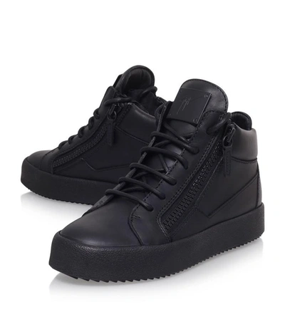 Shop Giuseppe Zanotti Leather Mid-top Sneakers