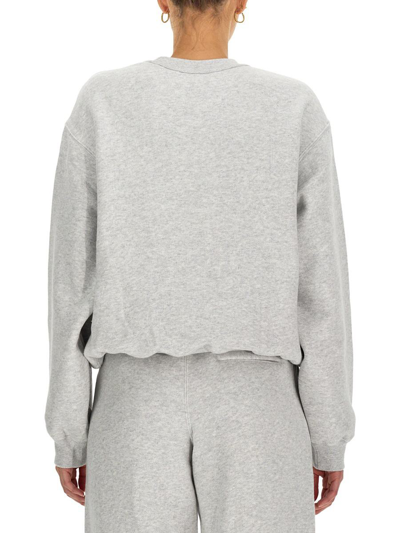 Shop Alexander Wang Sweatshirt With Embossed Logo In Grey