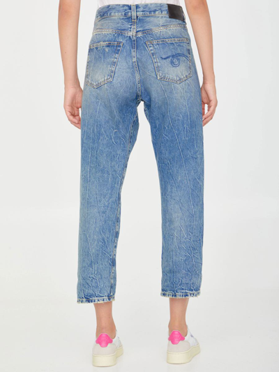 Shop R13 Kelly Crossover Jeans In Light Blue