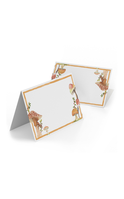 Clementina Sketchbook Set-of-eight Forest Mushrooms Hand-painted Place Cards In Multi