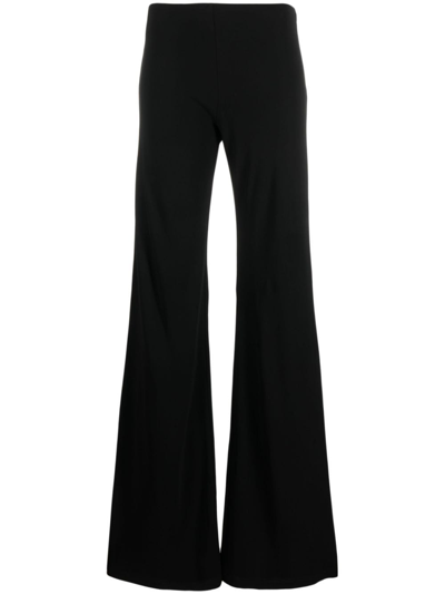 Shop Alberta Ferretti Mid-rise Organza Flared Trousers In Black