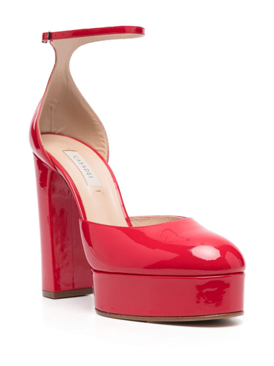 Shop Casadei 115mm Patent Platform Pumps In Red