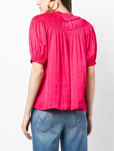 Shop Ulla Johnson Eleni Short-sleeves Top In Pink