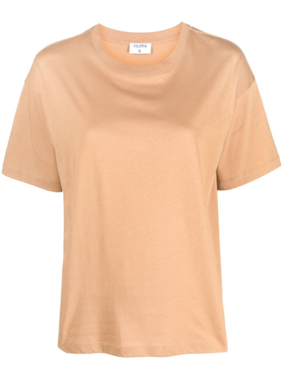 Shop Filippa K Crew-neck Cotton T-shirt In Neutrals