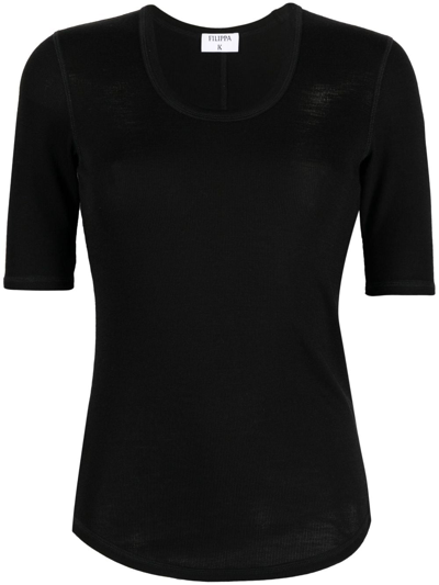 Shop Filippa K Stretch Short-sleeve T-shirt In Black