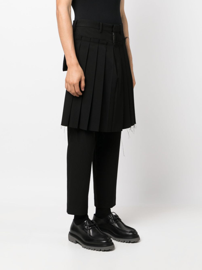 Shop Undercover Pleated-skirt Tailored Trousers In Black