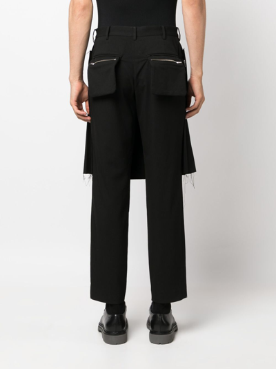 Shop Undercover Pleated-skirt Tailored Trousers In Black