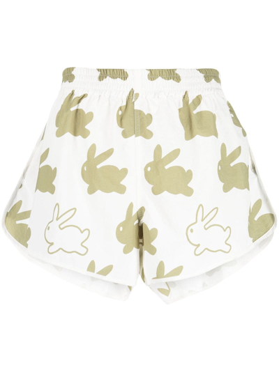 Shop Jw Anderson Bunny Elasticated-waistband Shorts In White