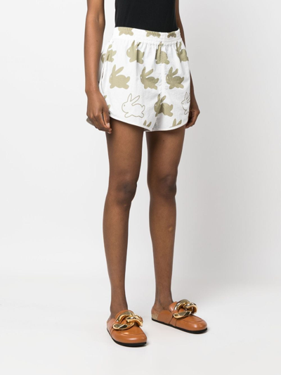 Shop Jw Anderson Bunny Elasticated-waistband Shorts In White