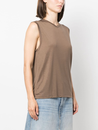 Shop Filippa K V-neck Sleeveless T-shirt In Brown
