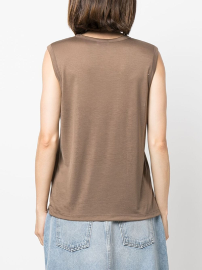 Shop Filippa K V-neck Sleeveless T-shirt In Brown
