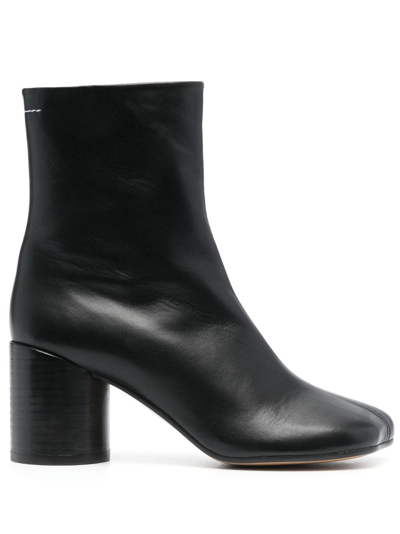 Shop Mm6 Maison Margiela Anatomic 70mm Ankle Boots In Black
