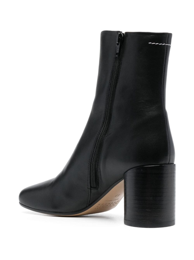 Mm6 Maison Margiela Mm6 By Maison Margiela Ankle Boots With Distinctive Seam Detail And Block Heel In Black