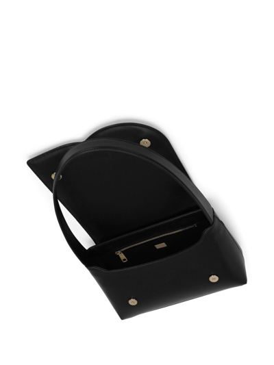 Shop Dolce & Gabbana Logo-embossed Leather Shoulder Bag In Black