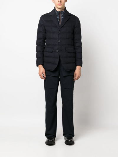 Herno Navy Blue Down Jacket In Blue