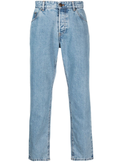 Shop Pt Torino Mid-rise Cropped Jeans In Blue