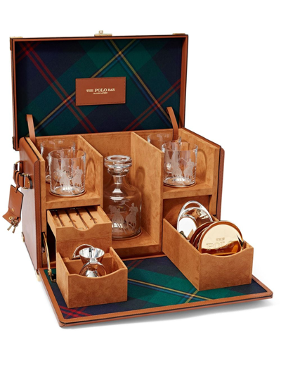 Shop Ralph Lauren Kipton Mixologist Box Gift Set In Brown