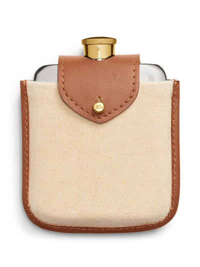 Polo Ralph Lauren Brown Garrett Leather Flask In Neutrals