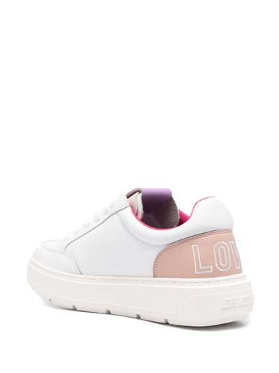 Shop Love Moschino Heart-motif Low-top Sneakers In White