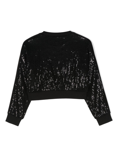 Michael Kors Logo-print Sequin-embellished Sweatshirt In Black