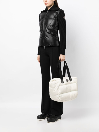 Shop Moncler Caradoc Padded Tote Bag In White