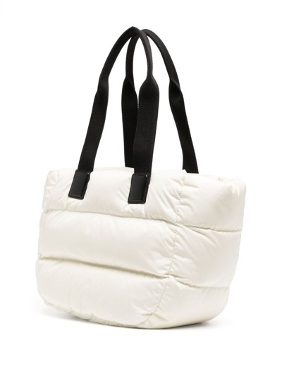 Shop Moncler Caradoc Padded Tote Bag In White