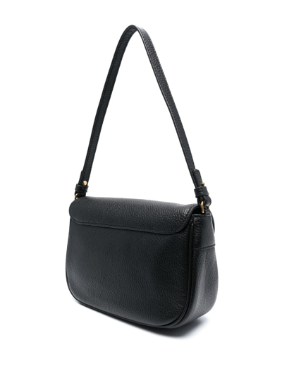 Shop Coccinelle Buff Leather Shoulder Bag In Black