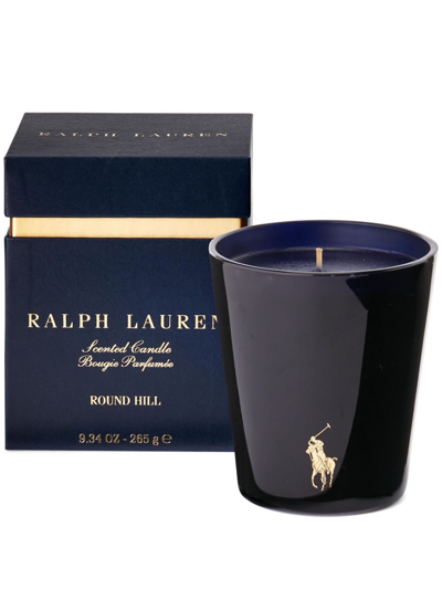 Shop Ralph Lauren Round Hill Single-wick Candle In Blue