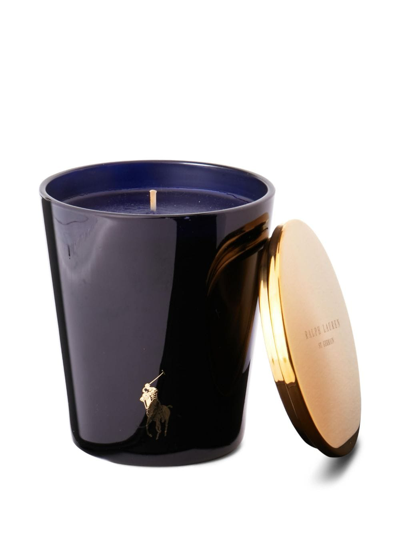 Shop Ralph Lauren Round Hill Single-wick Candle In Blue