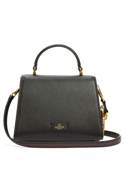 Shop Valentino Vsling Leather Top Handle Bag In R82 Nero/ Rubin