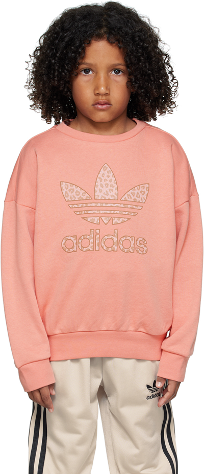 Shop Adidas Originals Kids Pink Printed Big Kids Sweatshirt In Wonder Clay