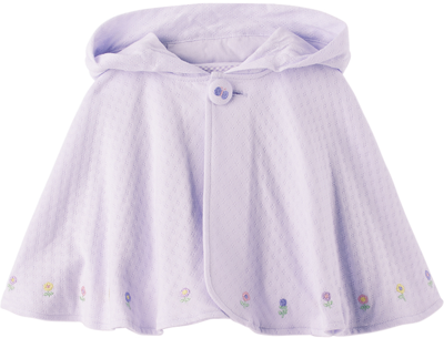 Shop Anna Sui Mini Baby Purple Hooded Cape In 61 Lavender