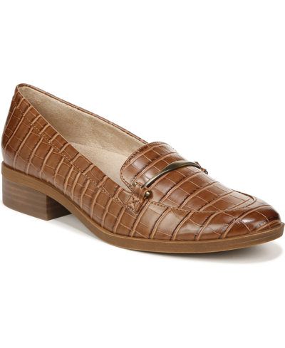 Shop Soul Naturalizer Ridley Loafers In Camel Croco Embossed Faux Leather