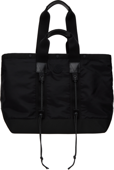 Shop Moncler Black Tech Tote In 999 Black