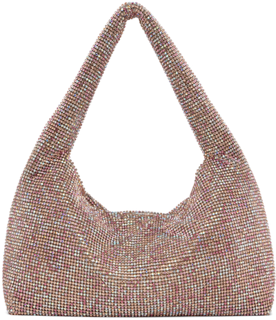 Shop Kara Pink Mini Crystal Mesh Armpit Bag In Pink Pixel