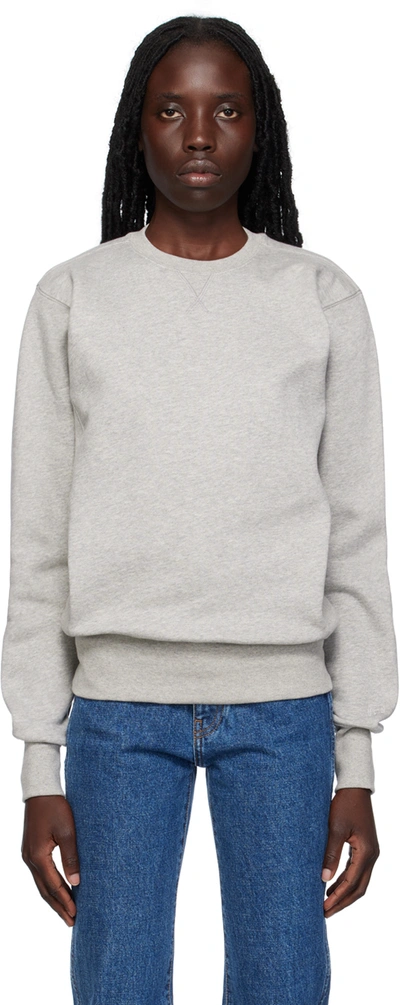 Totême Cotton Crewneck Sweatshirt In 350 Grey Melange