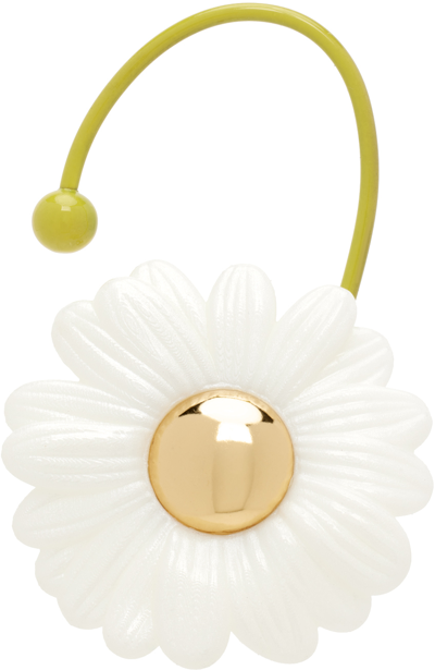 Shop La Manso White & Yellow Tetier Bijoux Edition Daisy Single Ear Cuff In White/gold/yellow