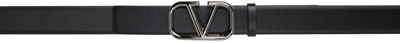 Shop Valentino Black Vlogo Belt In 0no Nero/nero