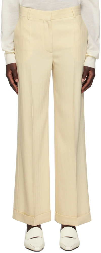 Shop Totême Beige Tailored Trousers In 702 Bleached Sand