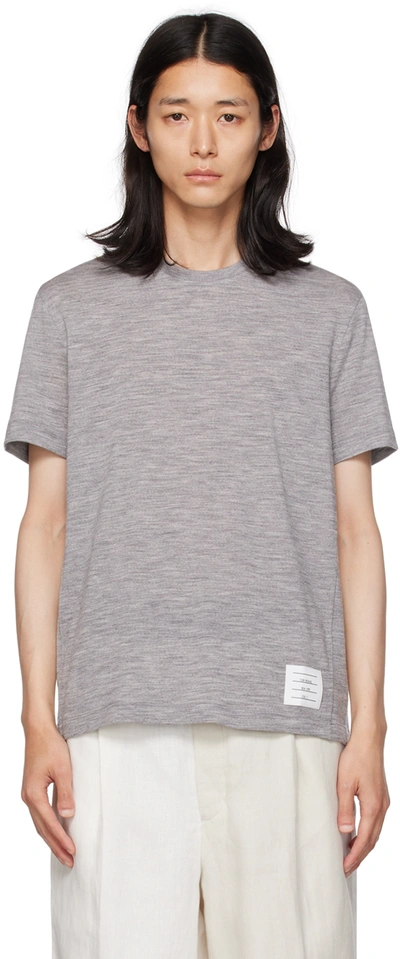 Shop Thom Browne Gray 4-bar T-shirt In 055 Lt Grey