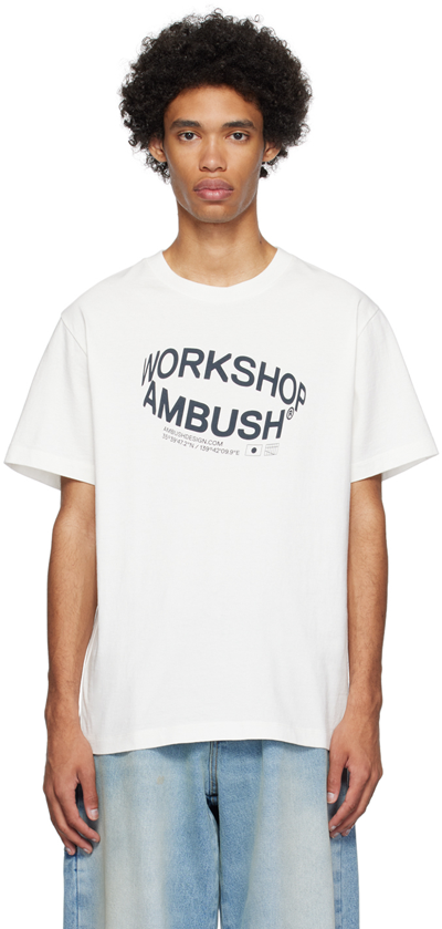 Shop Ambush White Revolve T-shirt In Cloud Dancer