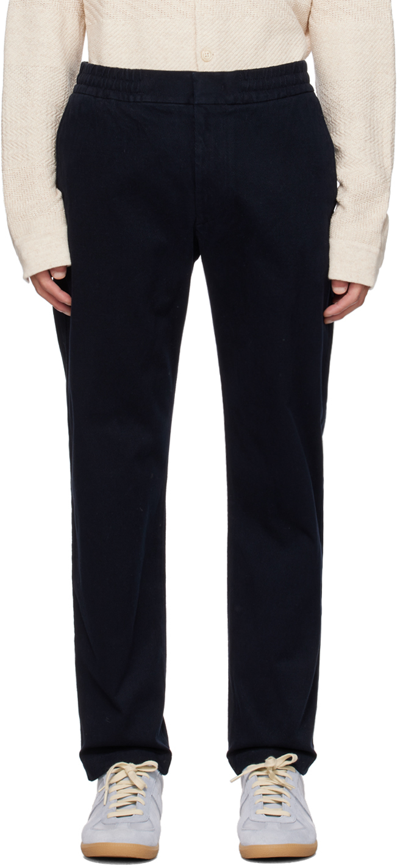 Shop Nn07 Navy Foss Trousers In Navy Blue