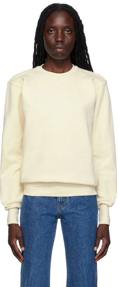 Shop Totême Off-white Crewneck Sweatshirt In 110 Off-white