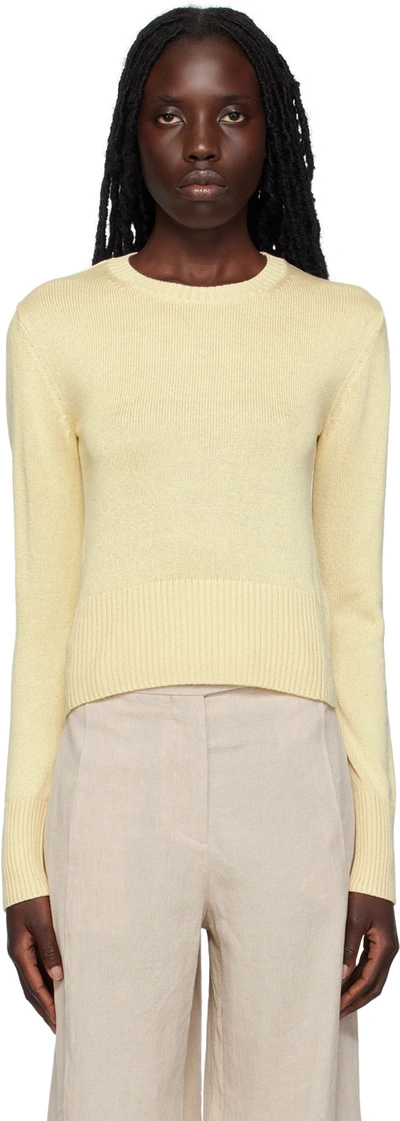 Shop Totême Beige Crewneck Sweater In 702 Bleached Sand